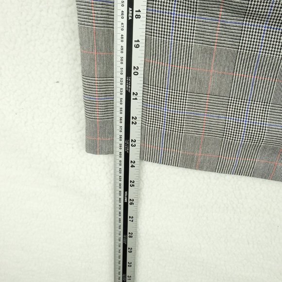 Vintage Womens Straight Skirt 10 Gray Houndstooth Check Midi Pleated Classic 80s - Picture 11 of 14